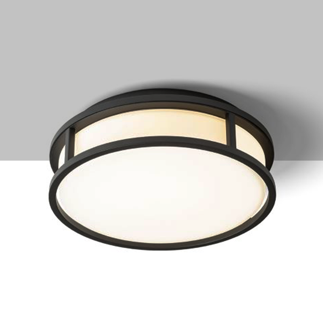 RENDL GRANDE LED 25 stropná opálové sklo/čierna 230V LED 12W IP44 3000K – obrázok 1