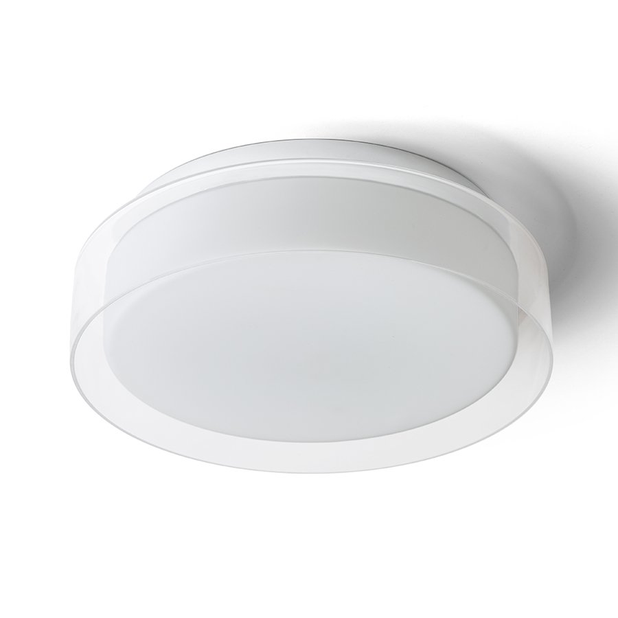 RENDL VENICE LED 30 stropná číre sklo/opálové sklo/chróm 230V LED 12W IP44 3000K – obrázok 1