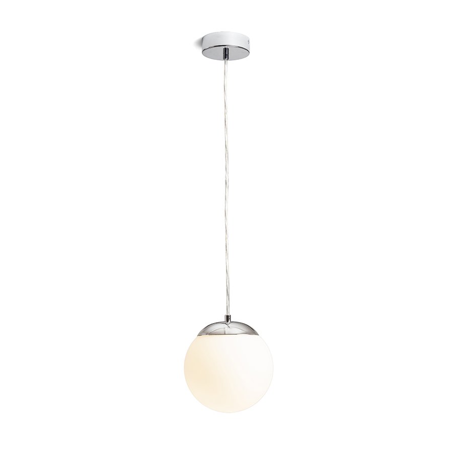 RENDL BOLLY 17 závesná opálové sklo/chróm 230V LED E27 11W IP44 – obrázok 1