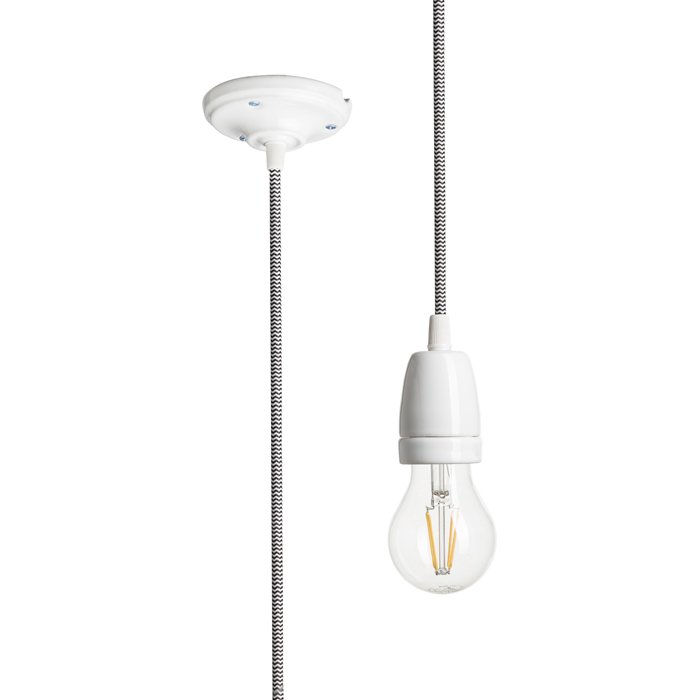 RENDL FABIO závesná súprava čierna/biela porcelán 230V LED E27 15W – obrázok 1