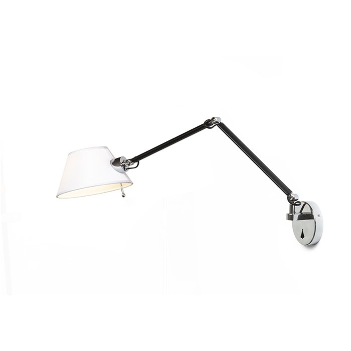 RENDL MONTANA nástenná biela/čierna chróm 230V LED E27 11W – obrázok 1